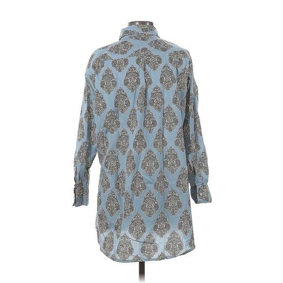 just darviny Charlotte Bahama Block Print Collared Shirt Dress Pearl Buttons XS - Picture 3 of 5